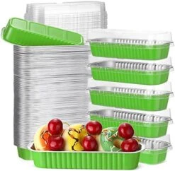 100 Pcs Aluminum Foil Baking Cups 6.8 Oz Mini Loaf Pans With Lids Disposable Rectangle Aluminum Baking Pans Ramekins Muffin Baking Tins Containers Holders For Bread Brownie Cake Cheesecake (Green) 12 100 Pcs Aluminum Foil Baking Cups 6.8 Oz Mini Loaf Pans With Lids Disposable Rectangle Aluminum Baking Pans Ramekins Muffin Baking Tins Containers Holders For Bread Brownie Cake Cheesecake (Green) -Wilton Shop 51duzx5A3IL. AC