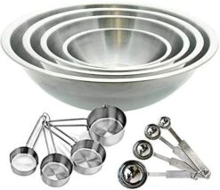 12Piece Stainless Steel Measuring Cups And Measuring Spoon Set With 4 Mixing Bowls -Wilton Shop 51e0lrgY5ML. AC