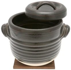 Kotobuki 190-813 Japanese Tenmoku Earthenware Rice Pot, Brown 5 Kotobuki 190-813 Japanese Tenmoku Earthenware Rice Pot, Brown -Wilton Shop 51e6ycOReUL