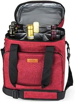 3 Wine Totes And Carriers Insulated Tumbler Bottle Wine Bag For Gift- High Capacity Storage 2 Wine Glasses Or Champagne (Grey Colour) -Wilton Shop 51eCf3vYsXL. AC