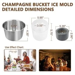 Champagne Ice Bucket, Wine Chiller Ice Mold, Bucket Ice Mold, Diy Kinds Of Ice Buckets You Like, Easily Make A Variety Of Exquisite Champagne Wine Buckets, Beautiful Decoration To Your Party. -Wilton Shop 51eMbA3J2JL