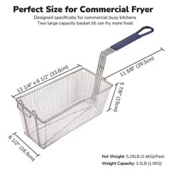 Set Of 4 Pack WeChef 13 1/4" X 6 1/2" X 6" Rectangular Wire Fry Basket With Non-slip Handle Commercial Restaurant Kitchen Deep Fryer 11 Set Of 4 Pack WeChef 13 1/4" X 6 1/2" X 6" Rectangular Wire Fry Basket With Non-slip Handle Commercial Restaurant Kitchen Deep Fryer -Wilton Shop 51eNmZabTjL