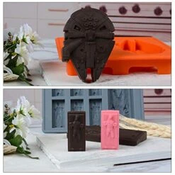 Set Of 8 Star Wars Silicone Ice Trays/Chocolate Molds: Stormtrooper, Darth Vader, X-Wing Fighter, Millennium Falcon, R2-D2, Han Solo, Boba Fett, And Death Star -Wilton Shop 51eWDlChqtL