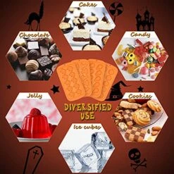 4 Pcs Halloween Chocolate Molds Halloween Molds Silicone, Non-stick Halloween Baking Molds For Chocolate Candy Fondant Cake Decorating - Halloween Candy Molds With Pumpkin Bat Ghost Wizard Hat -Wilton Shop 51eWuGTKTyL