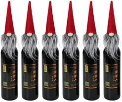 6pcs Christmas Wine Bottle Topper Covers Gnome Hat Wine Bottle Decorations Christmas Party Favors Supplies Gifts (red) -Wilton Shop 51eWuJ9Co7L. AC
