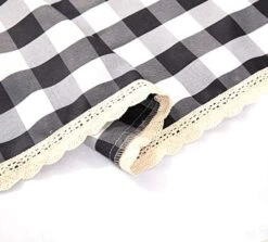 55Inch Gingham Checkered Tablecloth, Black & White Checker, Round Lace Polyester Tablecloth 14 55Inch Gingham Checkered Tablecloth, Black & White Checker, Round Lace Polyester Tablecloth -Wilton Shop 51ebzhBOCeL