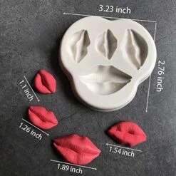 Kiss Collection Fondant Candy Silicone Mold, Lips Fondant Mold For Sugarcraft Cake Decoration, Cupcake Topper, Polymer Clay, Soap Wax Making For Baby Shower Wedding Party Supplies Favors -Wilton Shop 51ehP5wXrwL