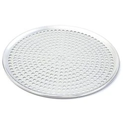 (575352) 12" Perforated Aluminum Pizza Tray