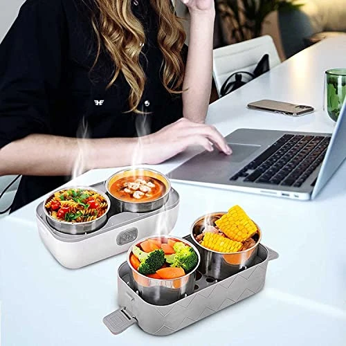 Upgraded Self Cooking Electric Lunch Box, Mini Rice Cooker, Portable 2 Layers 4 Stainless Steel Steamer Food Insulation Lunch Box For Home Office School Travel Jobsite Picnics Outdoor (2000 ML/110V/200W) 5 Upgraded Self Cooking Electric Lunch Box, Mini Rice Cooker, Portable 2 Layers 4 Stainless Steel Steamer Food Insulation Lunch Box For Home Office School Travel Jobsite Picnics Outdoor (2000 ML/110V/200W) - Image 3