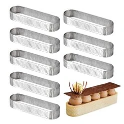 8Pcs Oval Tartlet Molds Dessert Mousse Fruit Pie Tart Quiche Cake, Steel Tart Mousse Cake Rings For Baking Pies Quiche Cheese Cakes Desserts, Nonstick Metal Pastry Mold For French Dessert