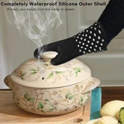 Silicone Oven Mitts, Extra Long Kitchen Oven Gloves, Professional Heat Resistant Baking Gloves, 1 Pair, Black -Wilton Shop 51eyNaMhUfL