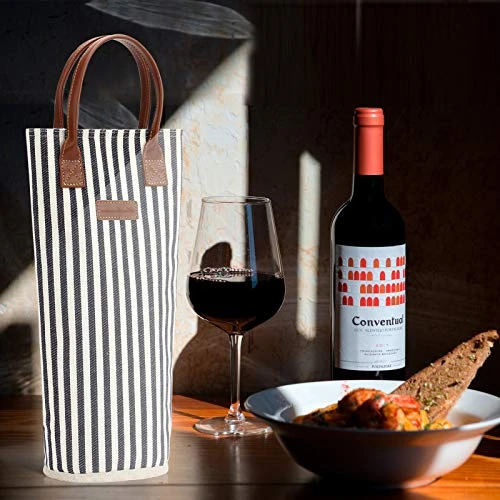 Single Bottle Insulated Wine Tote, 1 Bottle Wine Carrier Bag Padded Wine Cooler Perfect Wine Lover's Or Wedding Gift-Stripe (Srtipe) 6 Single Bottle Insulated Wine Tote, 1 Bottle Wine Carrier Bag Padded Wine Cooler Perfect Wine Lover's Or Wedding Gift-Stripe (Srtipe) - Image 4