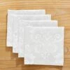 Damask White Cloth Napkins Set Of 4 Pieces Square 20 X 20 Inch, Floral Jacquard Washable Soft Fabric Napkins, Reusable Cloths Napkin For Dining/Party/Wedding/Holiday, 4 Pack -Wilton Shop 51f5V4kZ77L