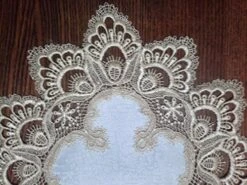 Table Runner With Gold European Lace And Antique Fabric, Size 34 X 15 Inches -Wilton Shop 51fNnlgajSL