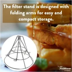 Chef-Master Fryer Oil Filter Stand With Folding Arms To Attach To Deep Fryers, Cooking Oil Filter Holder, Maple Syrup Cone Filter Stand, Model 90073, 7.68 X 9.25 X 9.25" -Wilton Shop 51feRyDJiSL