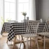 60 X 120 Buffalo Plaid Tablecloth Rectangle Stain Resistant Washable Weights Rectangle Fabric Checkered Highboy Table Cloth, Black And White -Wilton Shop 51fkRddk5mL