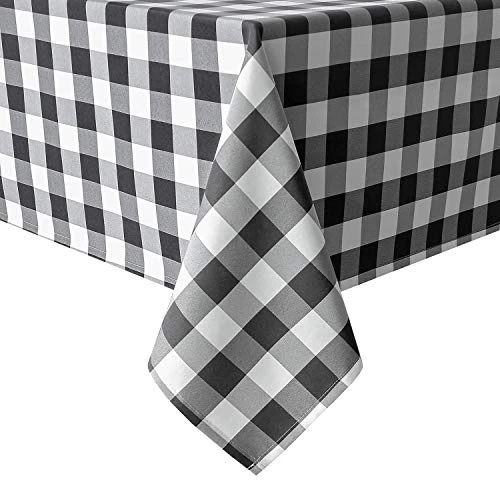 60 X 120 Inch Checkered Tablecloth Rectangle - Stain Resistant, Spillproof And Washable Gingham Table Cloth For Outdoor Picnic, Kitchen And Holiday Dinner, Black And White 3 60 X 120 Inch Checkered Tablecloth Rectangle - Stain Resistant, Spillproof And Washable Gingham Table Cloth For Outdoor Picnic, Kitchen And Holiday Dinner, Black And White