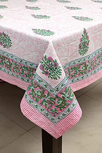 Cotton Tablecloth, Handblock Print Rectangle Blue Table Cloth For Kitchen Dinning Tabletop Decoration Parties Weddings Thanksgiving Christmas (60 X 108 Inches) 13 Cotton Tablecloth, Handblock Print Rectangle Blue Table Cloth For Kitchen Dinning Tabletop Decoration Parties Weddings Thanksgiving Christmas (60 X 108 Inches) - Image 11