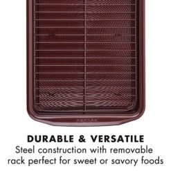 Nonstick Bakeware Set, Nonstick Cookie Sheet / Baking Sheet With Cooling Rack - 2 Piece, Merlot Red -Wilton Shop 51fsLPmfORL