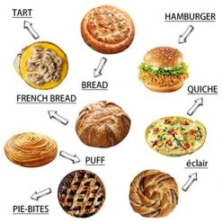 Bun Baking Pan Hamburger Bread Perforated Eclair Sheets Round Disc Mesh Silicone Mold 8-Loaf Taper Circle Shape -Wilton Shop 51fthdQ5gaL