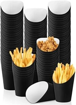 120 Pieces French Fry Holder Cups 14 Ounces Disposable Take Out Party Baking Supplies Waffle Paper Popcorn Boxes Sandwich Ice Cream Holder For Wedding Birthday Party, Black -Wilton Shop 51g1toOv1L. AC