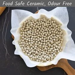 Baking Beans Ceramic - 1.55lb With Reusable Glass Jar With Lid - Pie Weights For Baking Food - Baking Accessory For Pie Crusts And Tarts - A Fabulous Bake Every Time - No Soggy Bottoms -Wilton Shop 51g2eamByDS