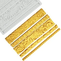 DIY Baroque Scroll Relief Cake Border Silicone Mold/Vintage Curlicues Fondant Molds Flower Frame Edible Lace Mould Mat For Birthday Candy Chocolate Sugarcraft Gum Paste Decorating Tool 11 DIY Baroque Scroll Relief Cake Border Silicone Mold/Vintage Curlicues Fondant Molds Flower Frame Edible Lace Mould Mat For Birthday Candy Chocolate Sugarcraft Gum Paste Decorating Tool -Wilton Shop 51g4mN8mKGL