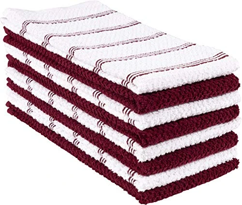 Pantry Piedmont Terry Kitchen Towels | Set Of 8, 16 X 26 Inch, Absorbent Terry Cloth Dish Towels, Hand Towels, Tea Towels | Perfect For Kitchen Spills, Cooking, And Messes - Wine Red 4 Pantry Piedmont Terry Kitchen Towels | Set Of 8, 16 X 26 Inch, Absorbent Terry Cloth Dish Towels, Hand Towels, Tea Towels | Perfect For Kitchen Spills, Cooking, And Messes - Wine Red - Image 2