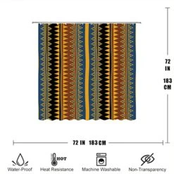 Ancient Egyptian Design Shower Curtain Murals And Hieroglyphs Bathroom Curtains Stripe Bath Curtain Geometric Curtain W 84" L 72" For Kids Boys Girls Teens -Wilton Shop 51g7NKRyBxL