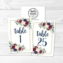 1-25 Burgundy Floral Table Number Double Sided Signs For Wedding Reception, Restaurant Birthday Party Set Calligraphy Printed Numbered Card Centerpiece Decoration Setting Reusable Frame Stand 4x6 Size 11 1-25 Burgundy Floral Table Number Double Sided Signs For Wedding Reception, Restaurant Birthday Party Set Calligraphy Printed Numbered Card Centerpiece Decoration Setting Reusable Frame Stand 4x6 Size -Wilton Shop 51gG9LOeGdL