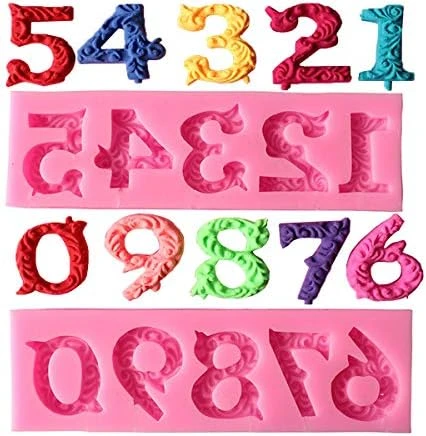 Silicone Number 0-9 3D Embossed Fondant Chocolate Mold With Stick Hole For Birthday Cake Decorating DIY Baking 8 Silicone Number 0-9 3D Embossed Fondant Chocolate Mold With Stick Hole For Birthday Cake Decorating DIY Baking - Image 6