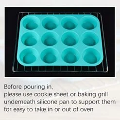 Silicone Muffin Pan Set - Cupcake Pans 12 Cups Silicone Baking Molds,BPA Free 100% Food Grade, Pinch Test Approved, Pack Of 2 -Wilton Shop 51gPrpUj9UL