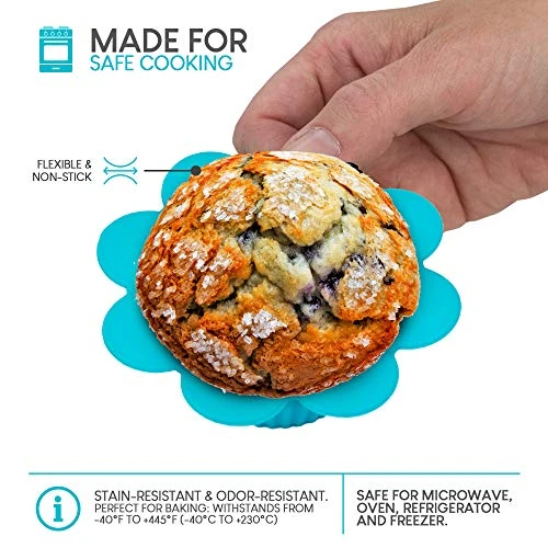 Silicone Cupcake Mold Liners Holders Baking Supplies Flower Shaped Muffin Liner Set Of 12 5 Silicone Cupcake Mold Liners Holders Baking Supplies Flower Shaped Muffin Liner Set Of 12 - Image 3