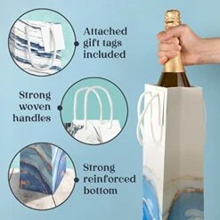 12 PC Bottle Bags For Gifts, Upscale Marble Design Wine & Bottle Bags, Heavy Duty Tall Wine Bag, Bottle Bags For Wine, Wine Gift Bag, Bottle Gift Bags For Wine, Wine Bags, Wine Gift Bags -Wilton Shop 51gXnnYAtkL