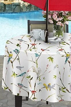 Indoor-Outdoor Spillproof Fabric Tablecloth For Spring/Summer/Party/Picnic (70" Round With Umbrella Hole, Menagerie) 20 Indoor-Outdoor Spillproof Fabric Tablecloth For Spring/Summer/Party/Picnic (70" Round With Umbrella Hole, Menagerie) -Wilton Shop 51gcuV9tXhS
