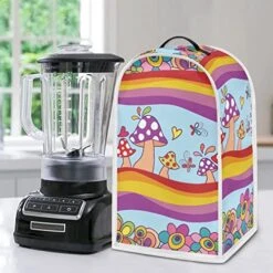 Annejudy Colorful Hippie Mushroom Blender Cover Dust Cover,Stand Mixer Or Coffee Maker Appliance Cover Dust Proof Mixer Accessories Food Processor Juice Cover Washable -Wilton Shop 51gdCFPXpQL