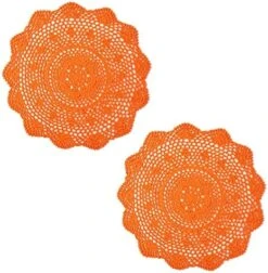 2 Pieces 15 Inch Doilies Crochet For Dressers And End Tables Crafts Disposable Medium Halloween Valentines Doilies Cloth Lace Placemats Coasters Black Cotton Round Vintage Tablecloth -Wilton Shop 51geLDcrBL. AC