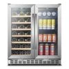 30 Inch Beverage And Wine Cooler, Dual Zone Compressor Wine Beverage Refrigerator With 33-Bottle And 70Cans