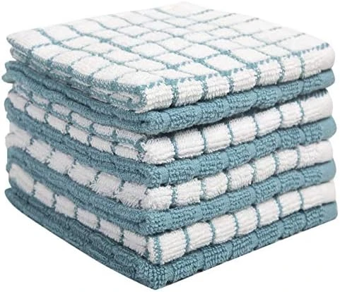 Kitchen Towels 16"x 28" | Dish Towels | Kitchen Hand Towels | Large Dishcloths Set | Highly Absorbent Tea Towel, Soft With Hanging Loop | Natural Ring Spun Cotton, 380 GSM | Aqua Check Design - 6 Pack 15 Kitchen Towels 16"x 28" | Dish Towels | Kitchen Hand Towels | Large Dishcloths Set | Highly Absorbent Tea Towel, Soft With Hanging Loop | Natural Ring Spun Cotton, 380 GSM | Aqua Check Design - 6 Pack - Image 13