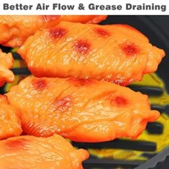 Air Fryer Silicone Liners 8.5Inch For 5qt To 8qt Reusable Air Fryer Liners With Divider Foldable Silicone Air Fryer Basket Round Non-Stick Collapsible Dishwasher Safe Silicone Insert (Black) -Wilton Shop 51grDweMdTL