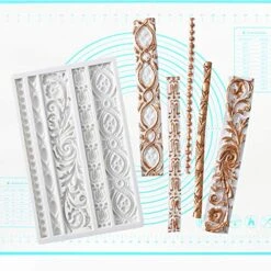 DIY Baroque Scroll Relief Cake Border Silicone Mold/Vintage Curlicues Fondant Molds Flower Frame Edible Lace Mould Mat For Birthday Candy Chocolate Sugarcraft Gum Paste Decorating Tool 9 DIY Baroque Scroll Relief Cake Border Silicone Mold/Vintage Curlicues Fondant Molds Flower Frame Edible Lace Mould Mat For Birthday Candy Chocolate Sugarcraft Gum Paste Decorating Tool -Wilton Shop 51gs3khUYpL