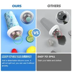 New Cartoon Dinosaur Slushy Cup, Quick Frozen Magic Slushie Maker Cup, Double Layers Slushie Cup With Cup Brush Straw And Spoon, DIY Homemade Squeeze Slushy Maker Cup For Drinks Juices And Milk -Wilton Shop 51gsPOAX8XL