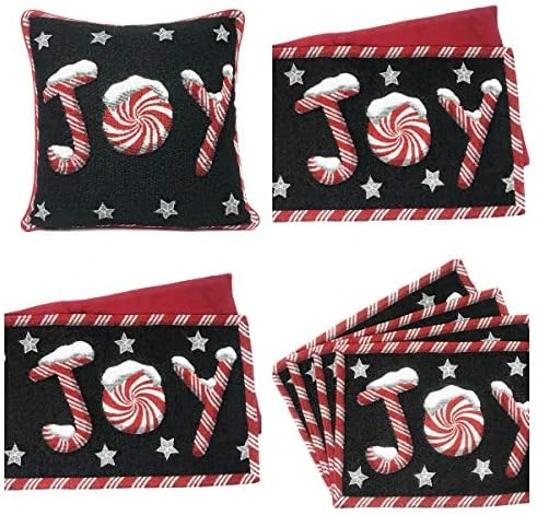 Rk Botanical Fleur Dining Table Tapestry Bundle - Set Of 8 Pieces Mughal Floral Ornate Colorful Black Cotton Linen Decor - 4 Placemats, 2 Table Runners, 2 Throw Pillow Covers (18197) 14 Rk Botanical Fleur Dining Table Tapestry Bundle - Set Of 8 Pieces Mughal Floral Ornate Colorful Black Cotton Linen Decor - 4 Placemats, 2 Table Runners, 2 Throw Pillow Covers (18197) - Image 12