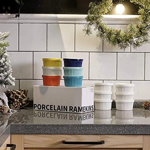 6 PCS Porcelain Souffle Dishes, Ramekins - 8 Oz For Souffle, Creme Brulee And Ice Cream, Cool Assorted Colors, 501.003 7 6 PCS Porcelain Souffle Dishes, Ramekins - 8 Oz For Souffle, Creme Brulee And Ice Cream, Cool Assorted Colors, 501.003 - Image 5