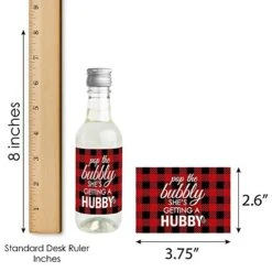 Big Dot Of Happiness Flannel Fling Before The Ring - Mini Wine And Champagne Bottle Label Stickers - Buffalo Plaid Bachelorette Party Favor Gift For Women And Men - Set Of 16 -Wilton Shop 51hTAeiBr6L