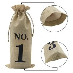 10pcs Jute Wine Bags, 14 X 6 1/4 Inches Hessian Numbered Wine Bottle Gift Bags With Drawstring For Blind Wine Tasting (Brown) -Wilton Shop 51hXmFfvuXL