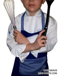 CHEFSKIN Deluxe Kids Children Apron GINGHAM Design BEAUTIFUL (SM (fits 3-8), BLACK) -Wilton Shop 51hYpA12whL