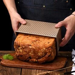 Pullman Loaf Pan With Lid Non-Stick Toast Pan Box Mold For Baking Bread Bakeware Bread Toast Mold Aluminum Alloy, Toast Bread Box Mold Pan Bread Baking Pan (Gold) -Wilton Shop 51halrDlyQL