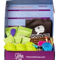 Cookie Cups Dinosaur Chocolate Making Set, Chocolate Making Kit With Complete Ingredients And Chocolate Making Equipment, Chocolate Dinosaurs And Chocolate Eggs To Make At Home For 3 Years And Up