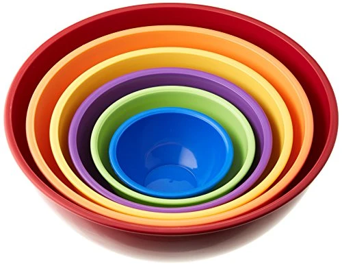 Gourmet Home Products Nested Polypropylene Mixing Bowl Set, 6 Piece ,Red 3 Gourmet Home Products Nested Polypropylene Mixing Bowl Set, 6 Piece ,Red